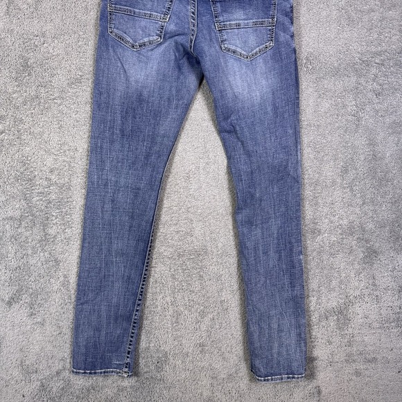 BKE Alec Jeans Mens 28x34 Whisker Straight Light Wash Denim Low Rise Cowboy - Picture 4 of 14